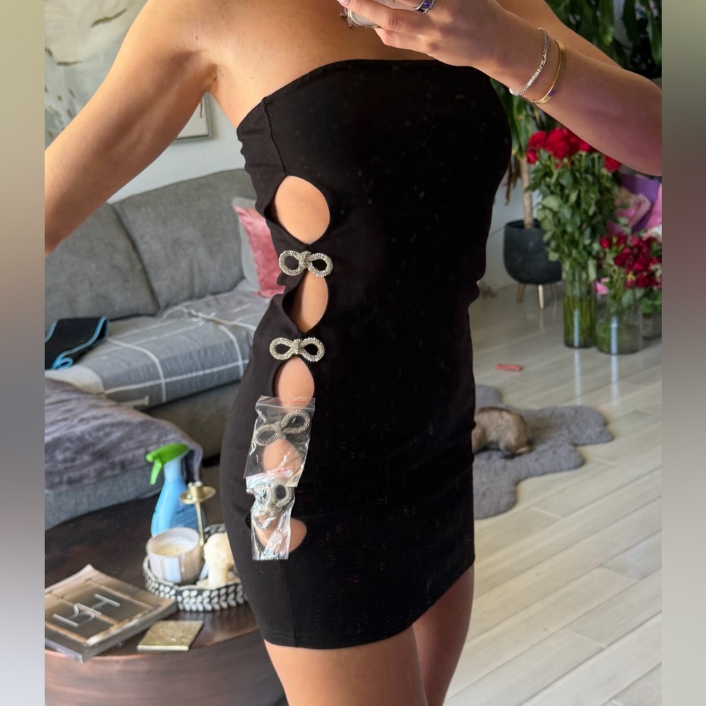 fashion nova bow embellished micro mini dress